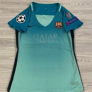 Nike 2015/16 FC Barcelona Third Soccer Jersey Green Women's Size Medium